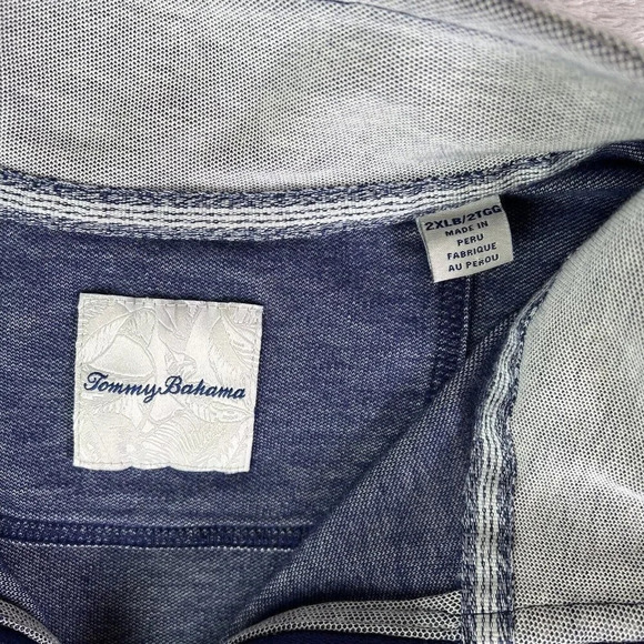Tommy Bahama Quarter Zip Fleece Sweatshirt Men's 2XLB Grey/Blue Beachy Summer - Picture 4 of 16